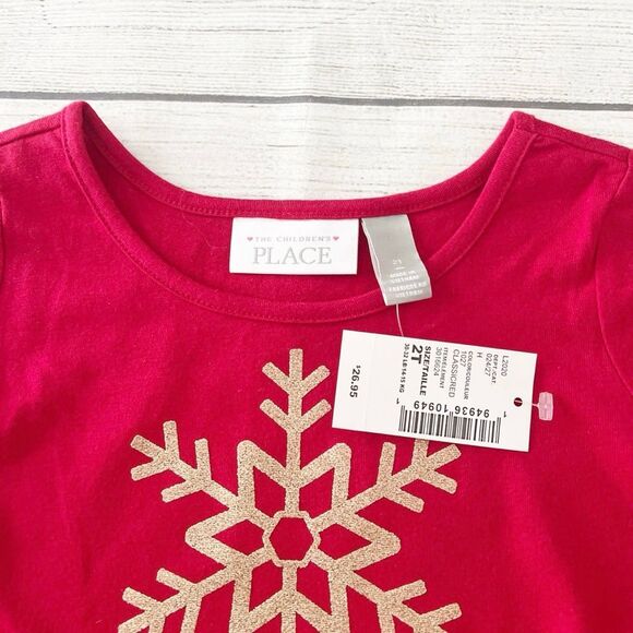 NWT Children’s Place Glitter Snowflake Tulle Skirted Dress - Picture 2 of 4